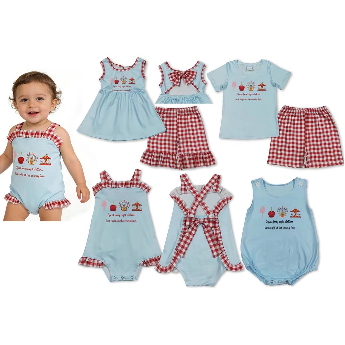 Baby Clothing Online - Оптовый летний комплект детской одежды: топы