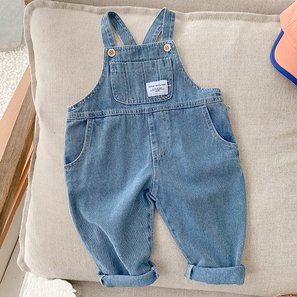 Baby Clothing Boutique - Комбинезон для девочек, синий джинсовый однотонный